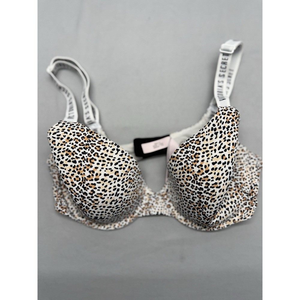 Victoria's Secret 34C T-Shirt Lightly Lined Demi Convertible Cheetah Print Bra